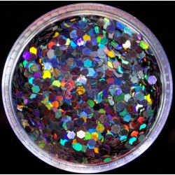 Decor pentru unghii 8g SU42 paiete hexagonale Negru cu Reflexii